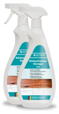 Produktbild von HOTREGA Küchenfronten-Reiniger matt 750 ml Spray | gebrauchsfertiger Oberflächenreiniger gegen Fett & Öl | säure- und laugenfrei | materialschonend