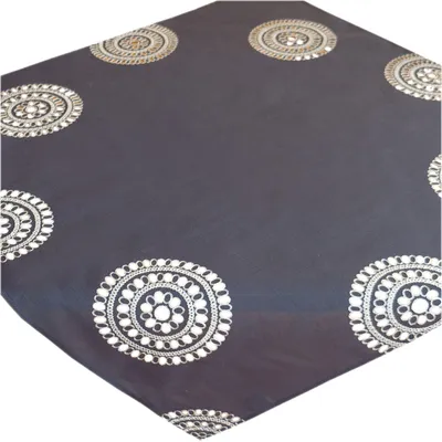 Produktbild von Tischdecke Läufer Stickerei Kreise Tischläufer Kurbelstickerei 85 x 85 cm - dunkelgrau