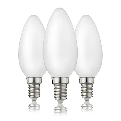 Produktbild von LED Birne Glühlampe Leuchtmittel C35 Lampe E27 Warmweiß 2700 K 4 W matt 3er Set