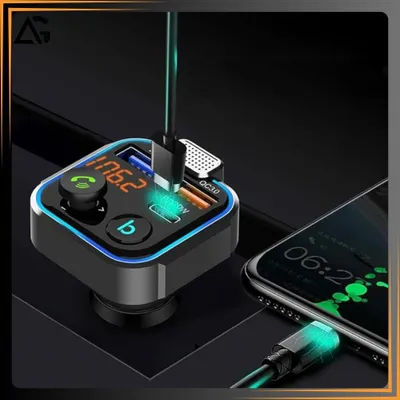 Zdjęcie produktu dla Transmiter Bluetooth Samochodowy Fm 3X Usb Adapter Szybka Ładowarka Mp3