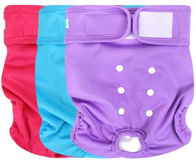 Produktbild von Wegreeco Waschbare Windeln für Hündinnen, 3 Stück, Medium, Bright Color