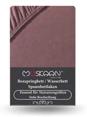 Produktbild von Premium Jersey Spannbettlaken 180x200 cm - 200x220 cm + 40 cm Boxspringbett mit Elasthan braun