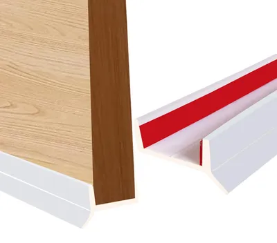Productafbeelding van Keukenstrip afdichtingsprofiel voor 15 mm, 16 mm, 17 mm plint (wit, 2 m) - keukenmeubelaccessoire