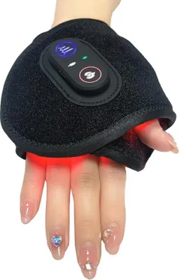 Produktbild von Rotlicht Therapie Handgelenkband,Infrarotbandage Gürtel mit 48 LEDs 660nm und 850nm, 10W Wärmetherapie Massagebandage, Infrarot Heizband