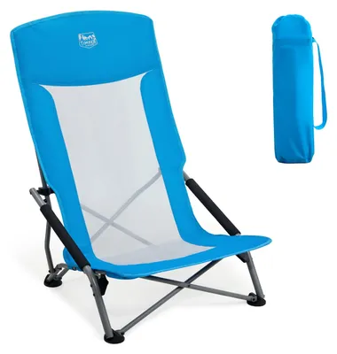 Immagine prodotto di Sedia da spiaggia pieghevole - Pieghevole - Blu - Fino a 135 kg - Per spiaggia e campeggio