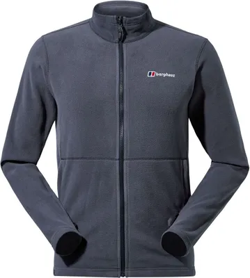 Dunkelgraue Polartec-Fleece Prism Micro InterActive Jacke von Berghaus für Herren; mit Reißverschluss und langen Ärmeln.