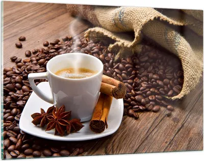 Produktbild von Bilder auf glas - Kaffee schwarz Frühstück Schokolade - 120x80cm - Glasbilder - Wandbilder - Kunstdruck - Wanddekoration aus Glas - Glas Bilder - Wandbild auf Glas - GAA120x80-2152