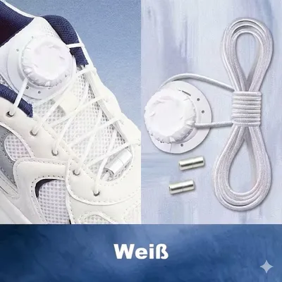 Image de Lacets élastiques blancs sans nouage, 100 cm, lot de 2 paires pour chaussures