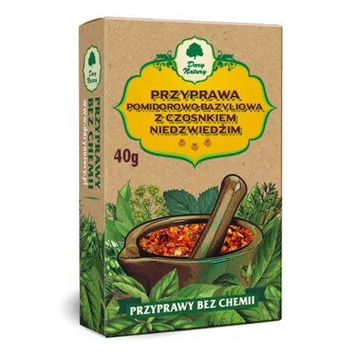 Produktbild von GLUTENFREIE TOMATEN-BASILIKUM-WÜRZMISCHUNG MIT BÄRENKNOBLAUCH 40 g – DARY NATURY