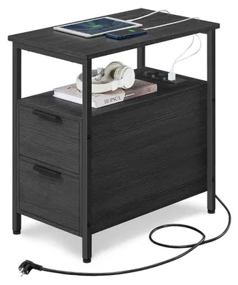 Image de CALICOSY - Bout de canapé connecté avec 2 tiroirs - H60 cm