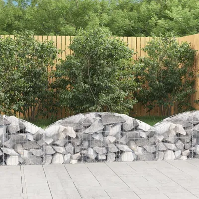 Zdjęcie produktu dla vidaXL Gabion z wysokim łukiem 150x30x40/60 cm Ocynkowane żelazo