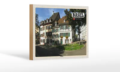 Produktbild von Holzschild Reise Basel Schweiz Kleinbasel Stadt 18x12 cm Dekoration