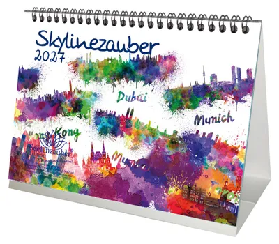 Produktbild von Skylinezauber DIN A5 Tischkalender 2027 Aquarell - Seelenzauber