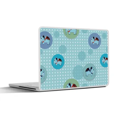 Produktbild von MuchoWow® Laptop Aufkleber Sticker Cover Elefant - Punkte - Design 32.5x23.5 cm - Sticker für Laptop - Selbstklebend