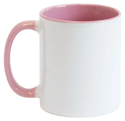 Produktbild von Plottermarie Sublimationsrohlinge Sublimations-Tassen für personalisierte Geschenkideen – Sublimationsrohlinge, Fotogeschenke, Personalisierung & DIY Weiße Keramik-Tasse Two Tone zum Sublimieren Pink 1 Stück