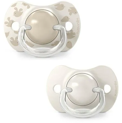 Immagine prodotto di Set di 2 ciucci simmetrici - SUAVINEX - Birdies - SX Pro - Da 6 a 18 mesi - Beige