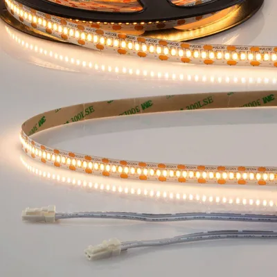 Produktbild von ISOLED LED CRI925 MiniAMP Flexband Streifen, 12V, 6W, IP20, 2500K, 120cm, beids. 30cm Kabel + maleAMP, 300 LED/m