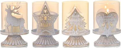 Produktbild von Famanu Kerzenständer Set 4 Stück - Vintage, Weiß