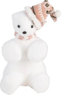 Zdjęcie produktu dla Clayre & Eef Figurka dekoracyjna Niedźwiedź 11x11x18 cm Biały Syntetyczny