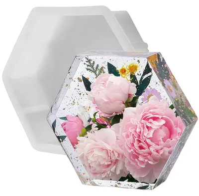 Productafbeelding van Grote siliconen mal in hartvorm, geschikt voor epoxyhars, 18 cm. Harsvorm om bloemen te conserveren en om meubels, kantoren, boekensteunen of tafeldecoraties te decoreren