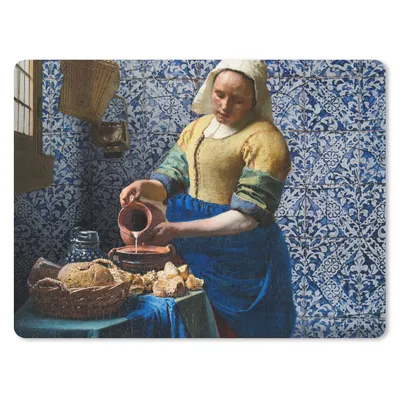 Produktbild von MuchoWow® Mauspad Mousepad Milchmädchen - Delfter Blau - Vermeer - Gemälde - Alte Meister 23x19 cm - Mousepads - Maus Mat - Pad - Mausunterlage - Schreibtischunterlage - Mauspad