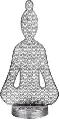 Produktbild von LED Solarleuchte, Buddha, Stanzungen, silber, H 36 cm
