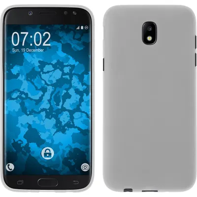 Produktbild von PhoneNatic Case kompatibel mit Samsung Galaxy J5 2017 - weiß Silikon Hülle matt + 2 Schutzfolien