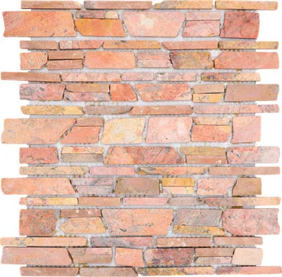 Produktbild von Natursteinmosaik MOS Brick 220 rot 30,5x30,5 cm
