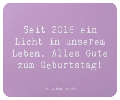Produktbild von Mr. & Mrs. Panda Mauspad Spruch 2016 Geburtstag - Lavendeltraum - Geschenk, mousematte, handgefertigte Geschenke, Geburtstagsgeschenk, Geburtstagsspruch, liebevoller