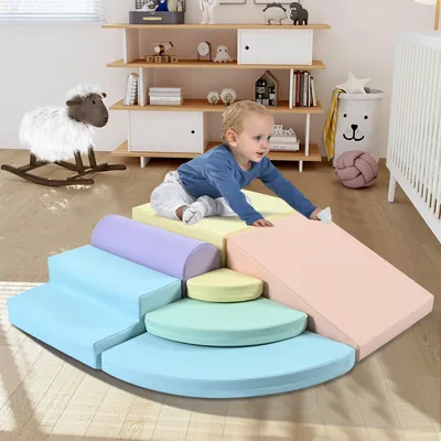 Produktbild von Merax Spielbausteine (7 St), Softbausteine Kletterspielzeug Schaumstoffbausteine aus Schaumstoff