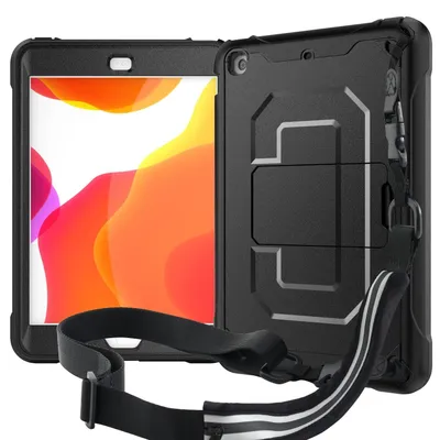 Produktbild von Solidchoice - Hülle für iPad Mini 1/2/3 (7,9 Zoll) mit Standfunktion und Schultergurt - Schwarz