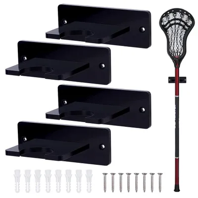 4er-Set Acryl-Hockeystock-Wandhalterung, schwarz