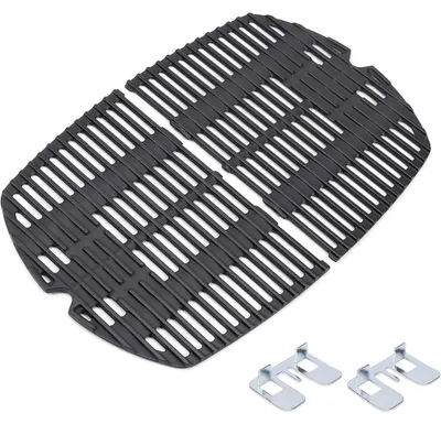 Obrázok produktu pre INF Liatinová smaltovaná platňa na gril kompatibilná s Weber Q200 Q220 Q2000 Q2400 – náhrada za Weber 7645 65811, čierna, 54.00cm x 38.00cm
