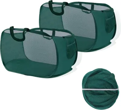 Produktbild von 2 Stück Faltbarer Wäschekorb, 75L Pop up Wäschekorb Faltbar (36 x 36 x 58 cm) Wäschetonne Wäschekorbe klappbar mit Griff, Aufbewahrungskorb für Kinderzimmer Camping Und Reisen