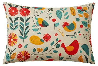 Obrázok produktu pre Dekoračná obliečka na vankúš RETRO VOGEL 50x70 cm, farebná
