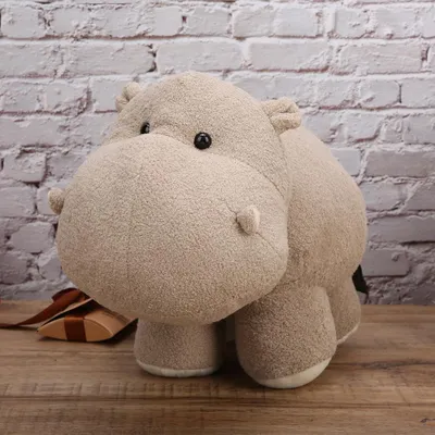 Immagine prodotto di Simulazione animale elefante ippopotamo forma peluche per bambini regali decorazionebeige 40 x 25 cm