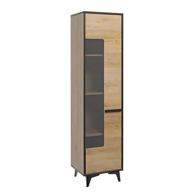 Produktbild von AX LIVING Moderner Vitrinenschrank Fabriani W1T Vitrine Eiche Riviera