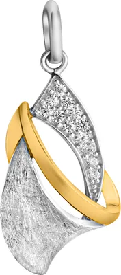 Produktbild von V Anhänger 925/- Sterling Silber 3,0cm weiß Zirkonia 274240200