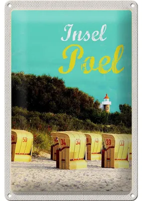 Produktbild von Blechschild Reise 20x30cm Insel Poel Strand Meer