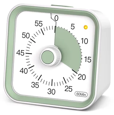 Produktbild von Kindertimer Visueller Sanduhr-Timer - 60 Minuten - Pausenfunktion - Weiß - Für Hausaufgaben und Spielzeit