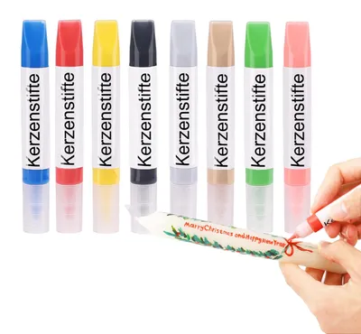 Kerzenstifte-Set, 8 Farben, 10 ml, Wachsmalstifte für Kerzen
