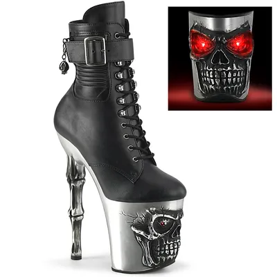 Produktbild von RAPTURE-1020STR-LT Damen Booties von Pleaser, Schwarz Silber , EU 39, US 9