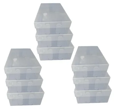 Produktbild von 9 DynaSun PP435 Transparente Schuhaufbewahrungsbox – Stapelbare und faltbare Box