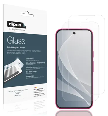Obrázek produktu pro 2x ochranná fólie pro Google Pixel 11, matná povrchová úprava - proti nárazům, tvrzené sklo 9H, materiál: plastové sklo (dipos Glass)