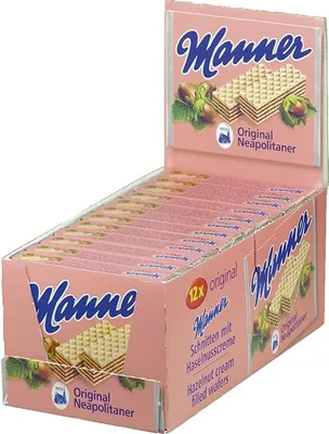 Produktbild von Kiosk Box - Manner - 12 Original Neapolitaner Schnitten - 12 x 75g  900g