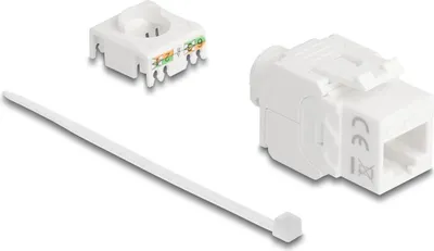 Produktbild von Delock Keystone Modul RJ45 Buchse zu LSA Cat.6A UTP 180° werkzeugfrei