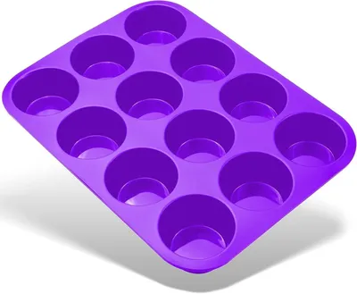 Silikon-Muffinbackform, 12 Mulden, antihaftbeschichtet, lila