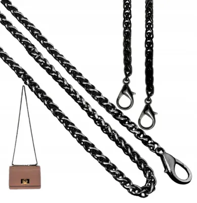 Produktbild von EdiBazzar Schwarzer langer Metall-Taschenriemen elegant