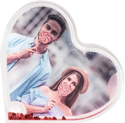 Produktbild von Hama Acryl-Rahmen Heart 9,4x7,6 cm Herzform mit Glitter-Herzen