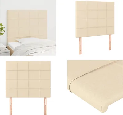 Imagen del producto de vidaXL Cabeceros, 2 unidades, color crema, 90x5x78/88 cm, tela. Cabecero, cabeceros, cabecero de cama, cabecero